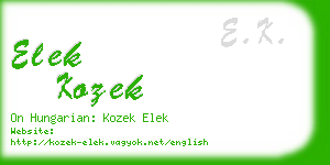 elek kozek business card